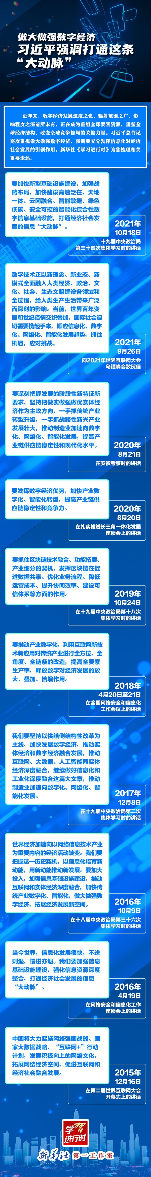 做大做強(qiáng)數(shù)字經(jīng)濟(jì)，習(xí)近平強(qiáng)調(diào)打通這條“大動(dòng)脈”